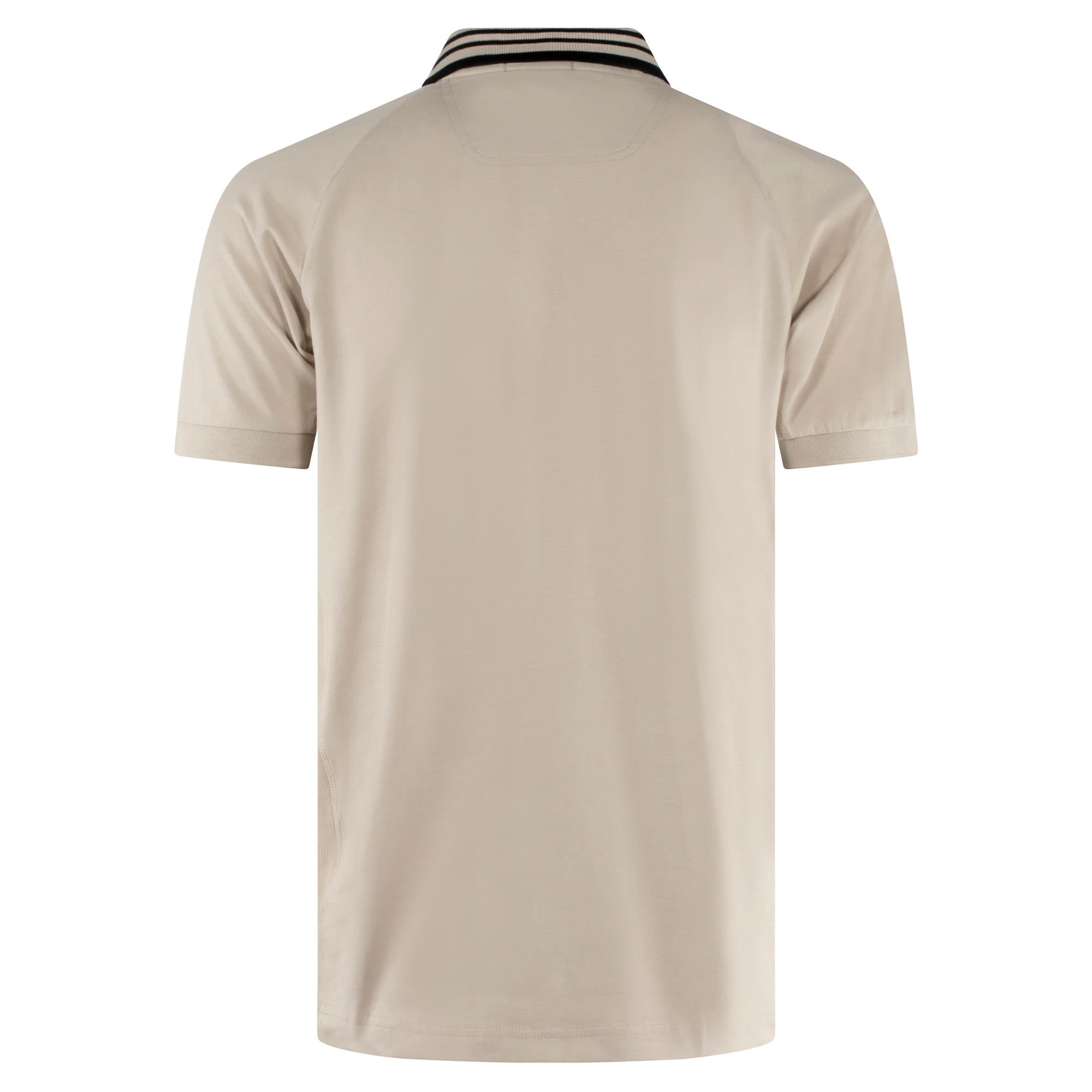 Boss Paddy Rib Mens Polo Shirt Open Beige